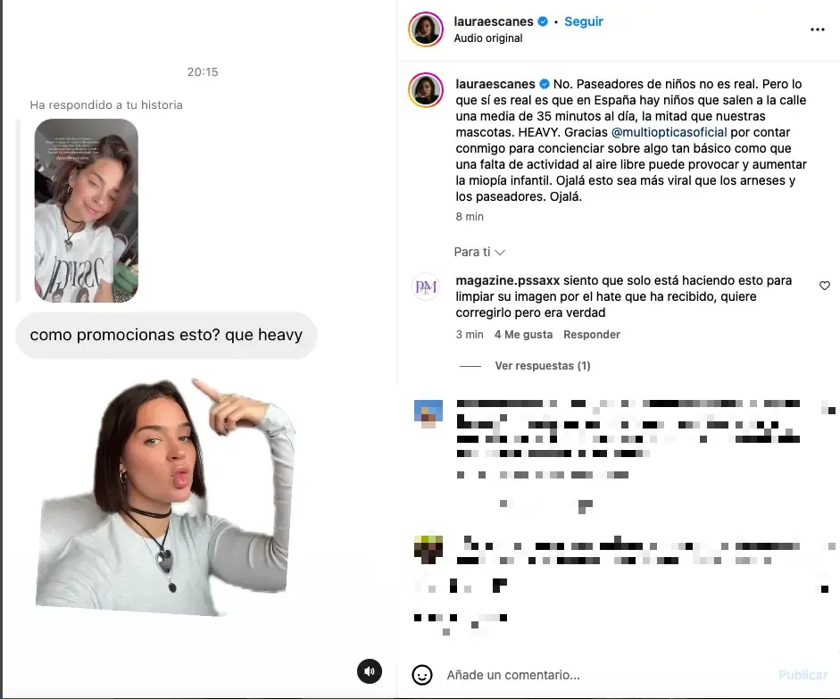 Laura Escanes aclara la campaña falsa de Multiópticas con niños