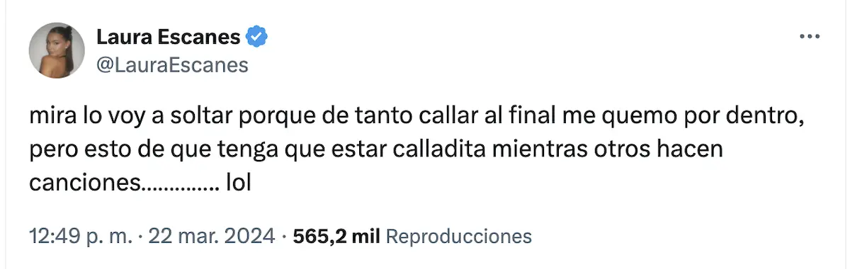 Tweets Laura Escanes contra Alvaro de Luna