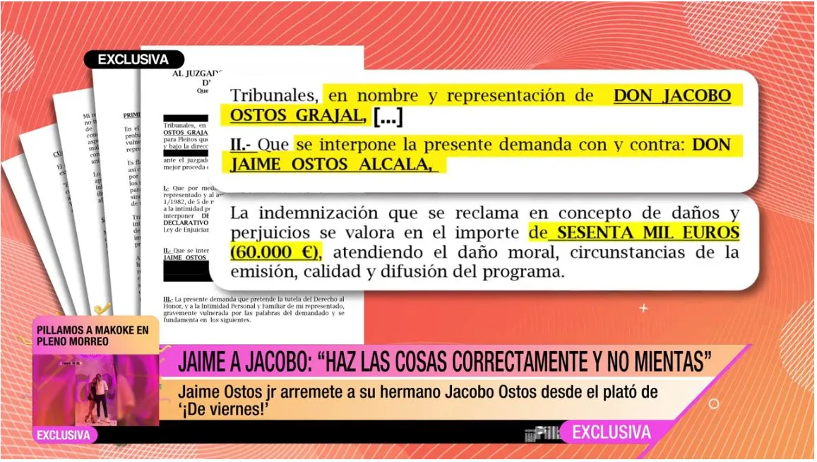 jacobo ostos demanda hermano jaime