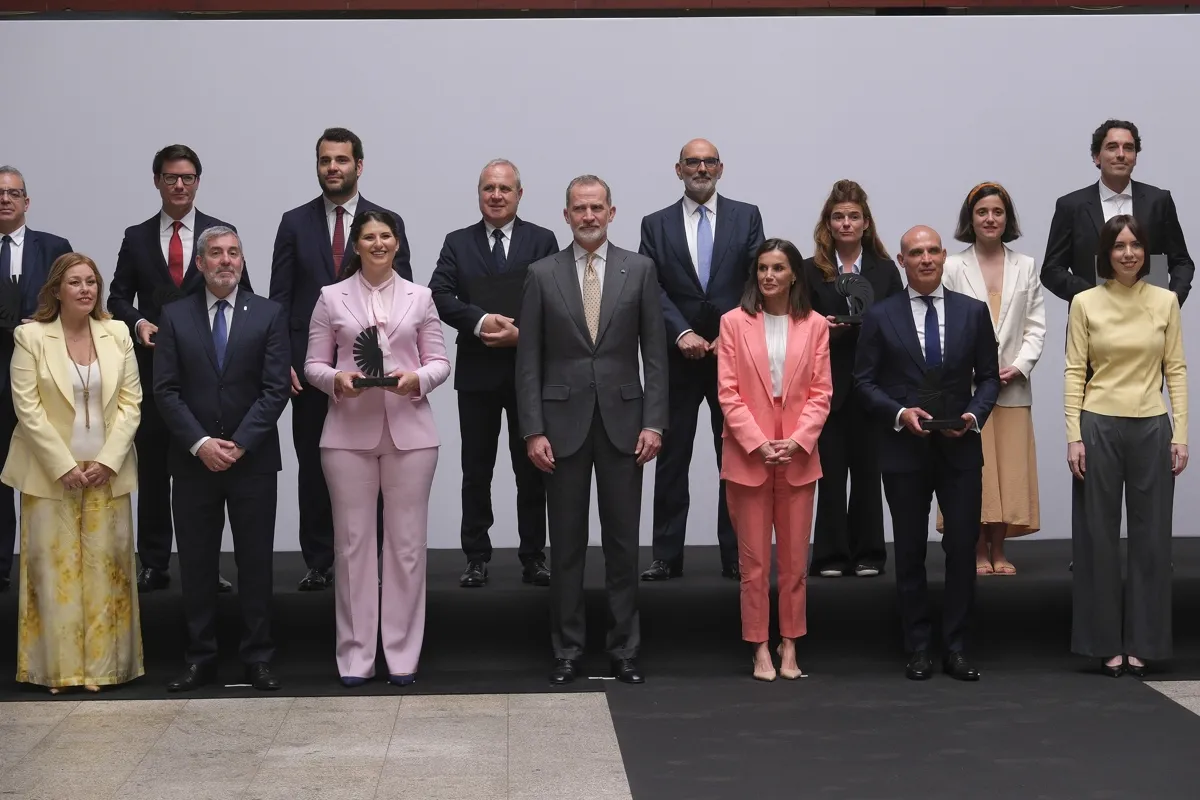 Durante la entrega de premios en Canarias.