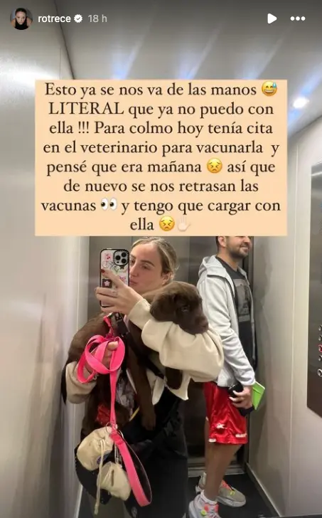 Rocío Flores presume de lo bien que se lo pasa con su perrita y su hermano David.