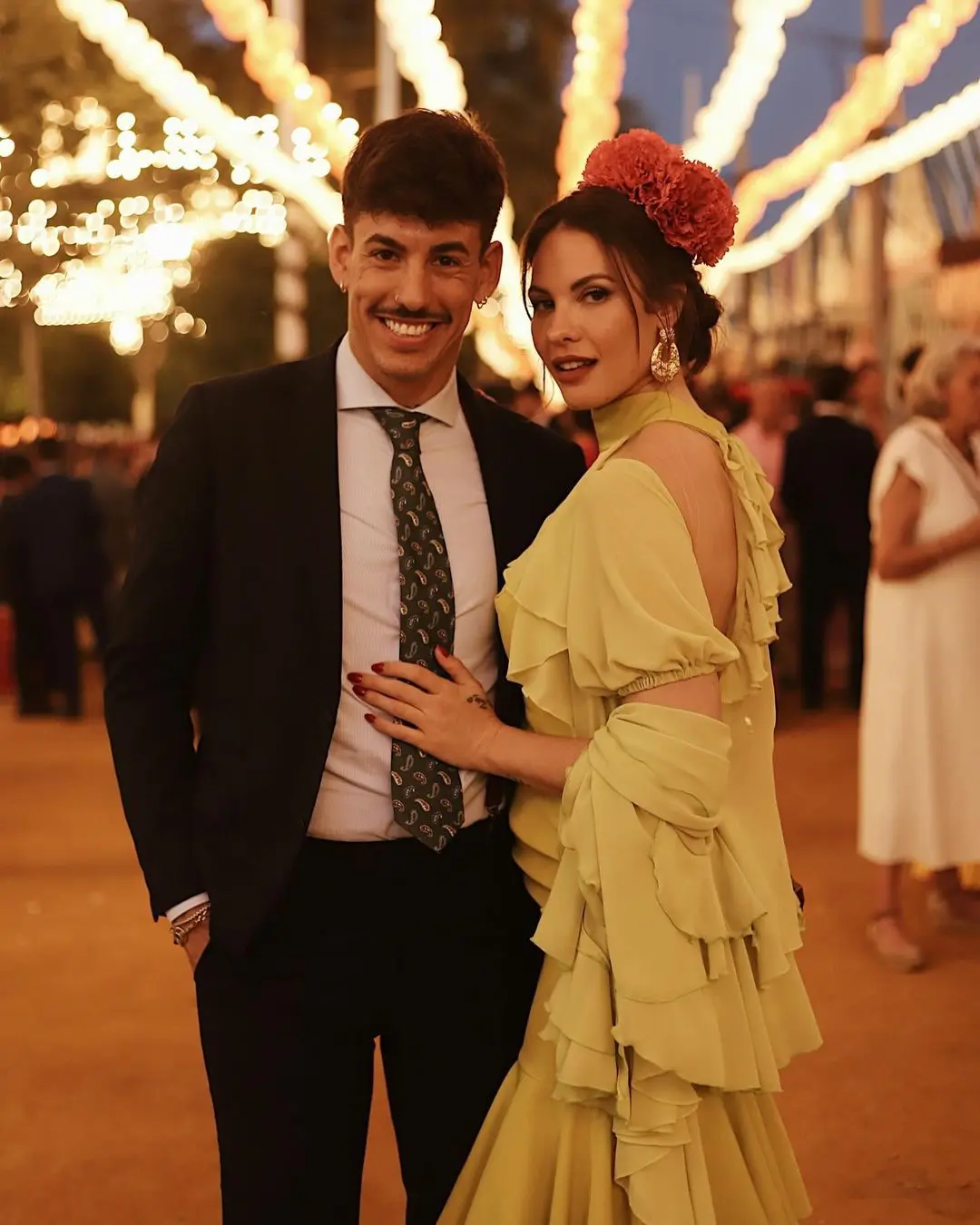 Luitingo y Jessica Bueno en la Feria de Sevilla.