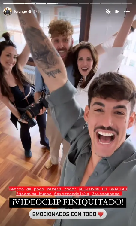 Luitingo y Jessica Bueno tras terminar de rodar por su videoclip.