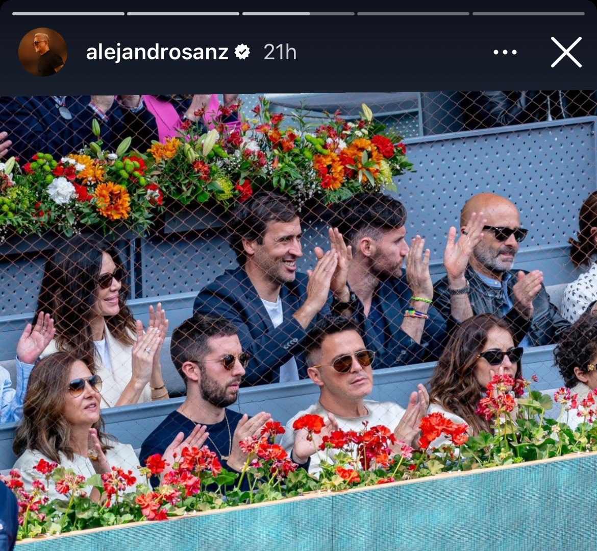 Alejandro Sanz publica en redes sociales una foto en el Open de Madrid