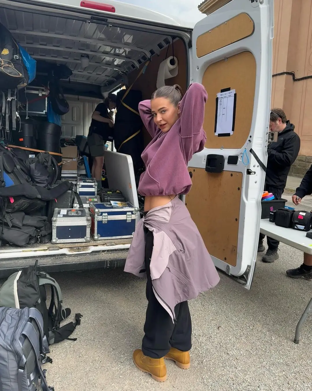 Laura Escanes durante el rodaje de la segunda temporada de 'La travessa'.