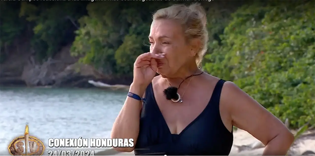 Carmen Borrego emocionada en supervivientes
