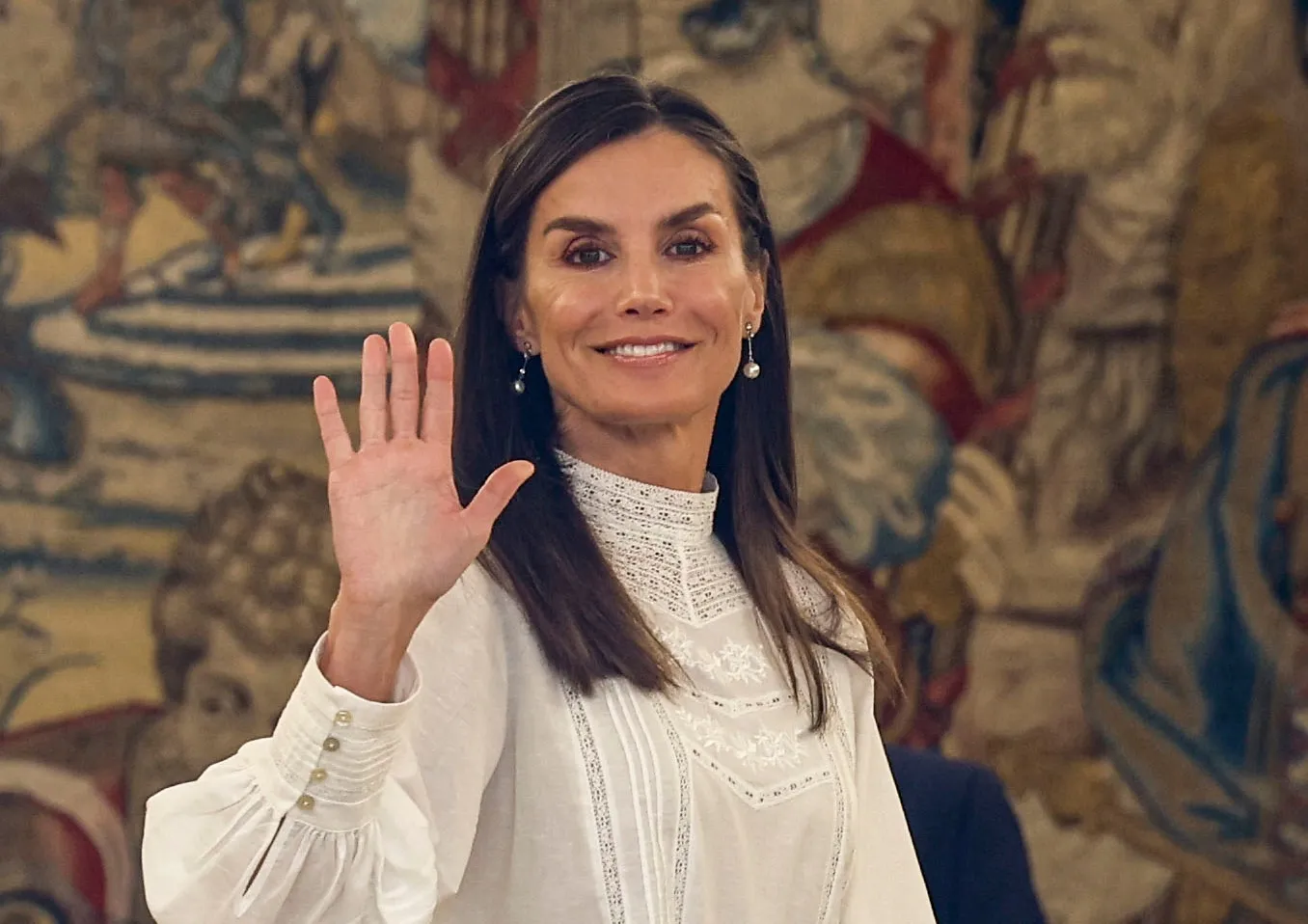 La reina Letizia hoy en la Zarzuela.