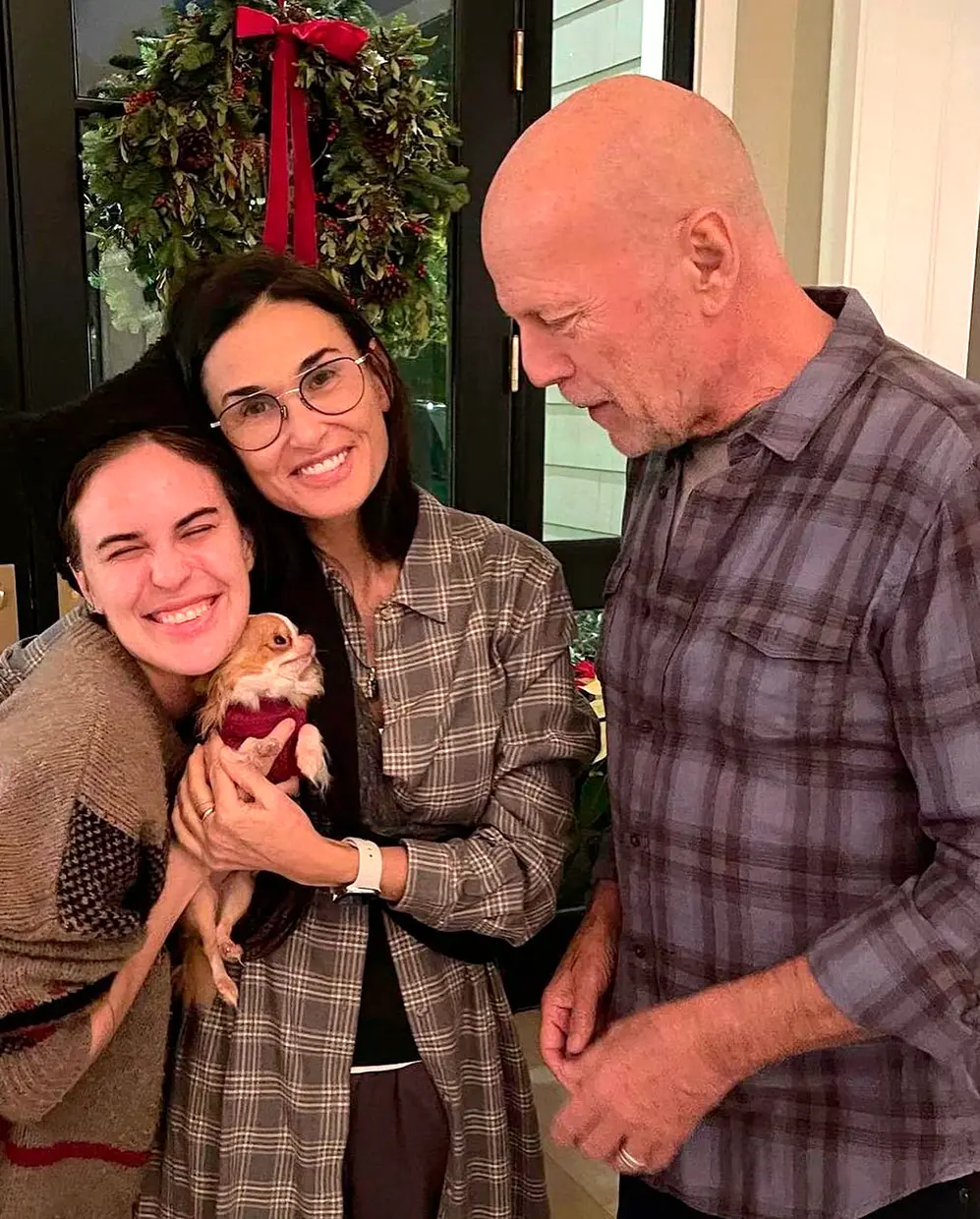 Demi Moore y Bruce Willis con su hija.