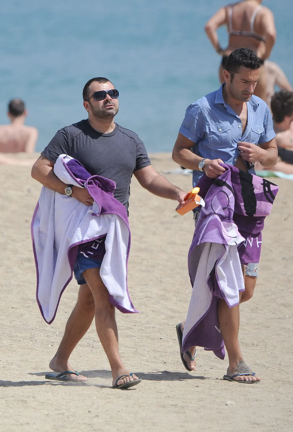 Jorge Javier Vázquez en la playa con su ex Paco