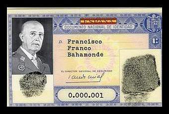El DNI de Francisco Franco.