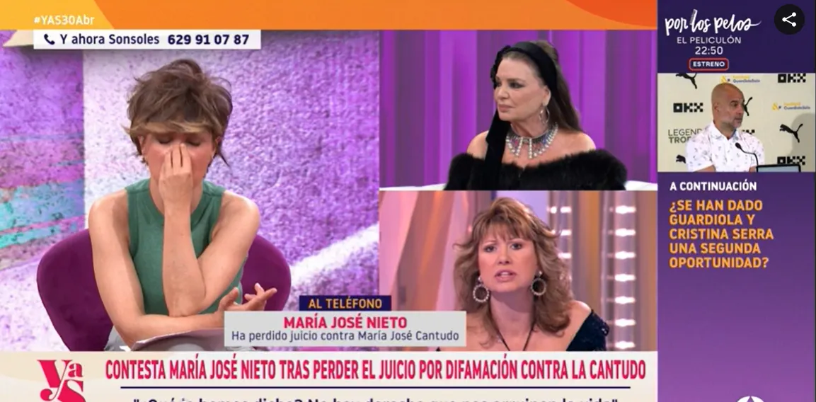 María José Nieto habla en Y ahora Sonsoles por teléfono tras perder la batalla judicial contra María José Cantudo, que la acusó de difamación