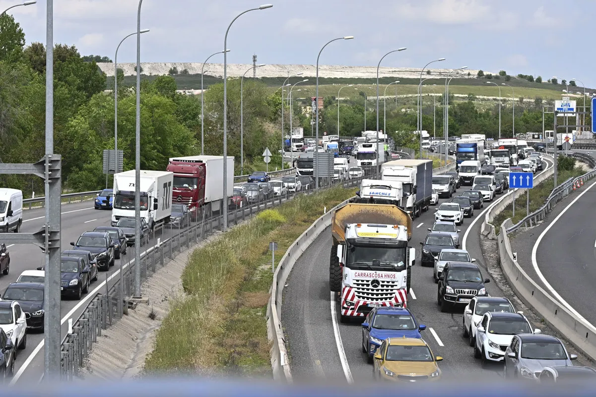 Las carreteras durante el día del apagón.