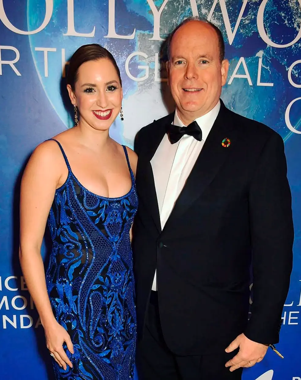 Alberto de Mónaco con su hija en un photocall.
