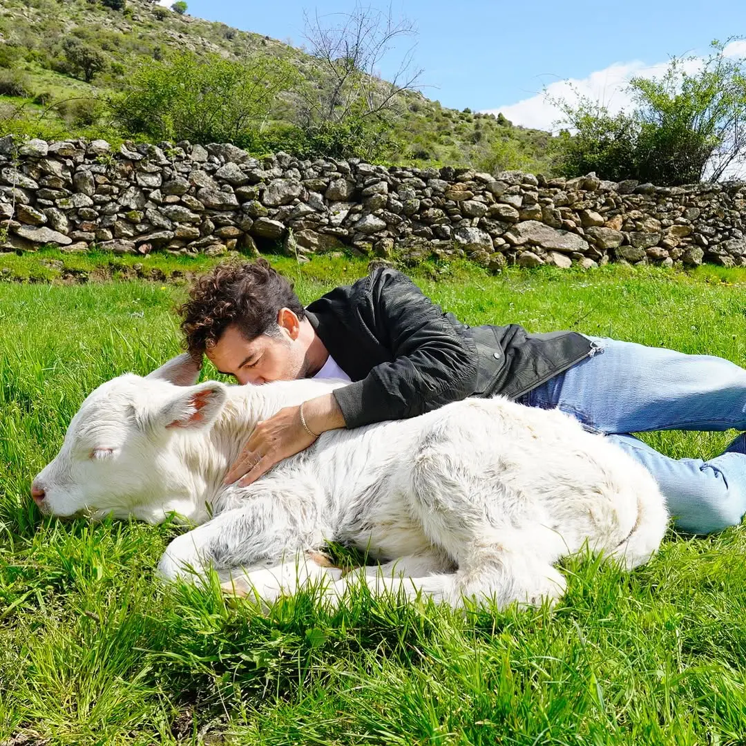 David Bisbal disfruta de un magnífico día en familia en una granja.