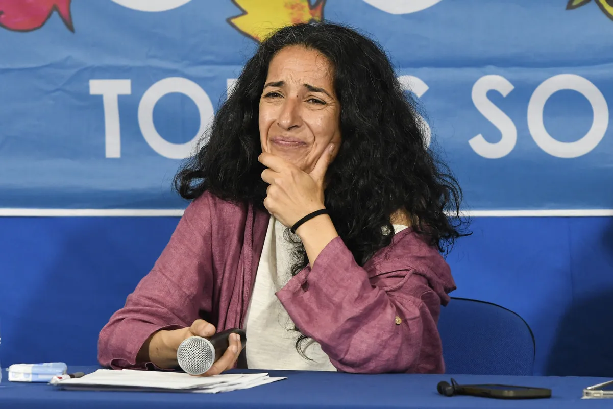 Patricia Ramírez en su rueda de prensa, ayer en Almería.