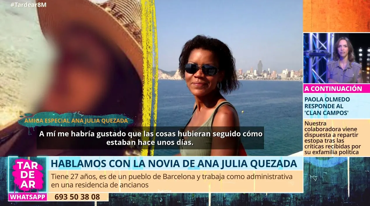 La novia de Ana Julia Quezada habla en 'TardeAR'.