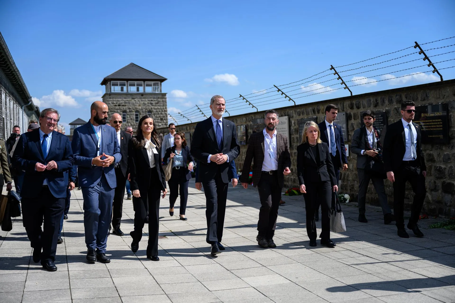 Felipe y Letizia llegando a Mauthausen.