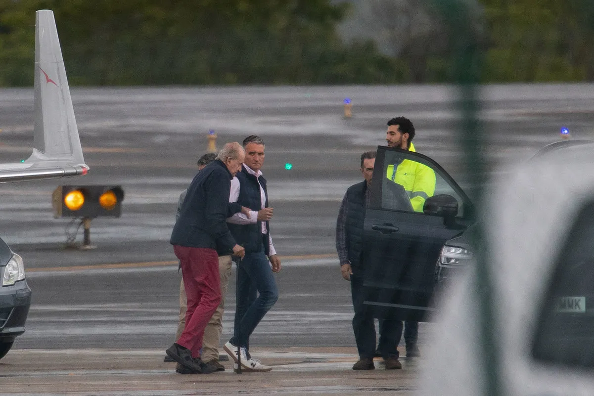 El rey Juan Carlos aterriza en España, Sanxenxo, el 12 de mayo de 2025