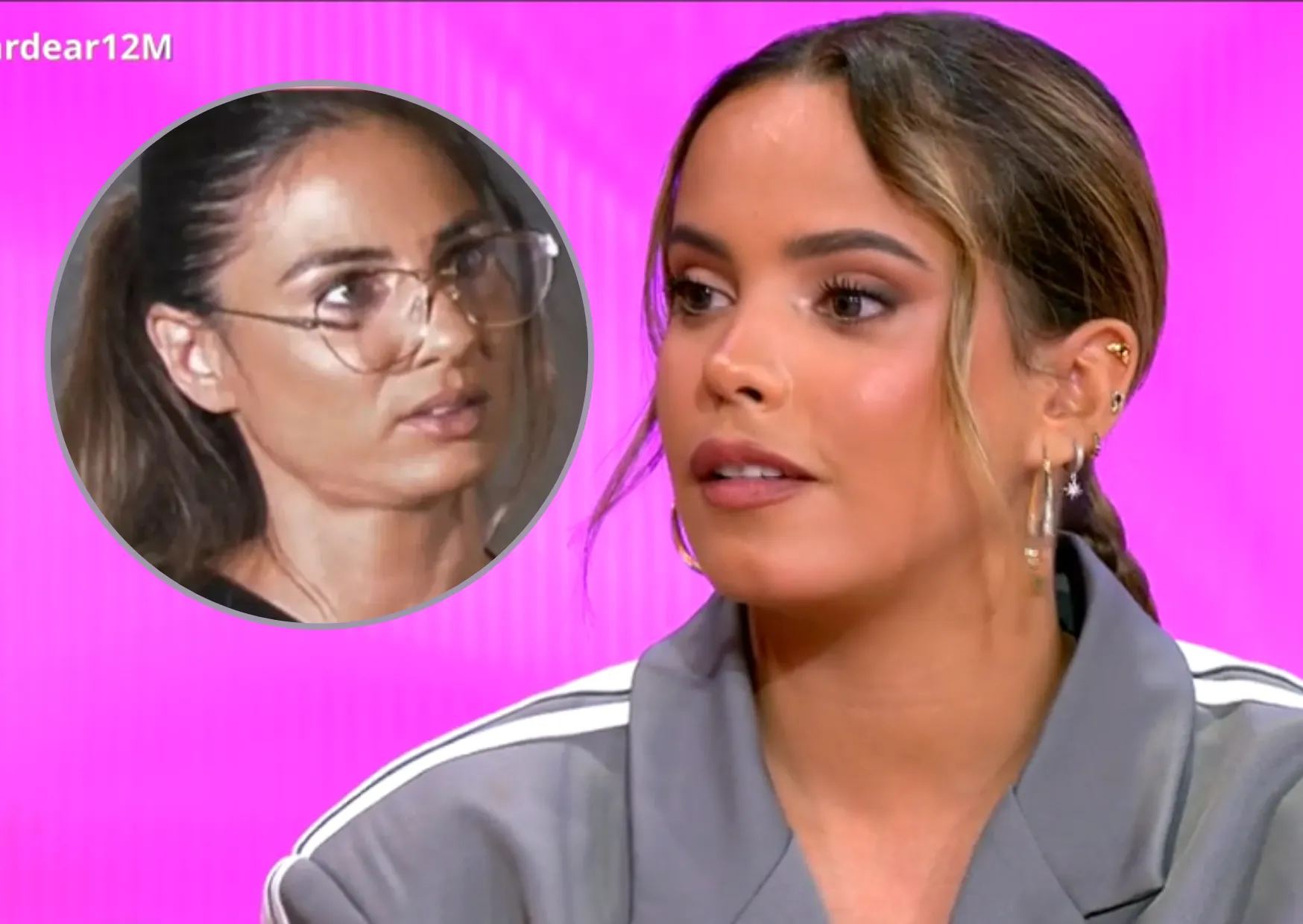 Gloria Camila Ortega en el plató de 'TardeAR' en un montaje con Gema Aldón en De viernes
