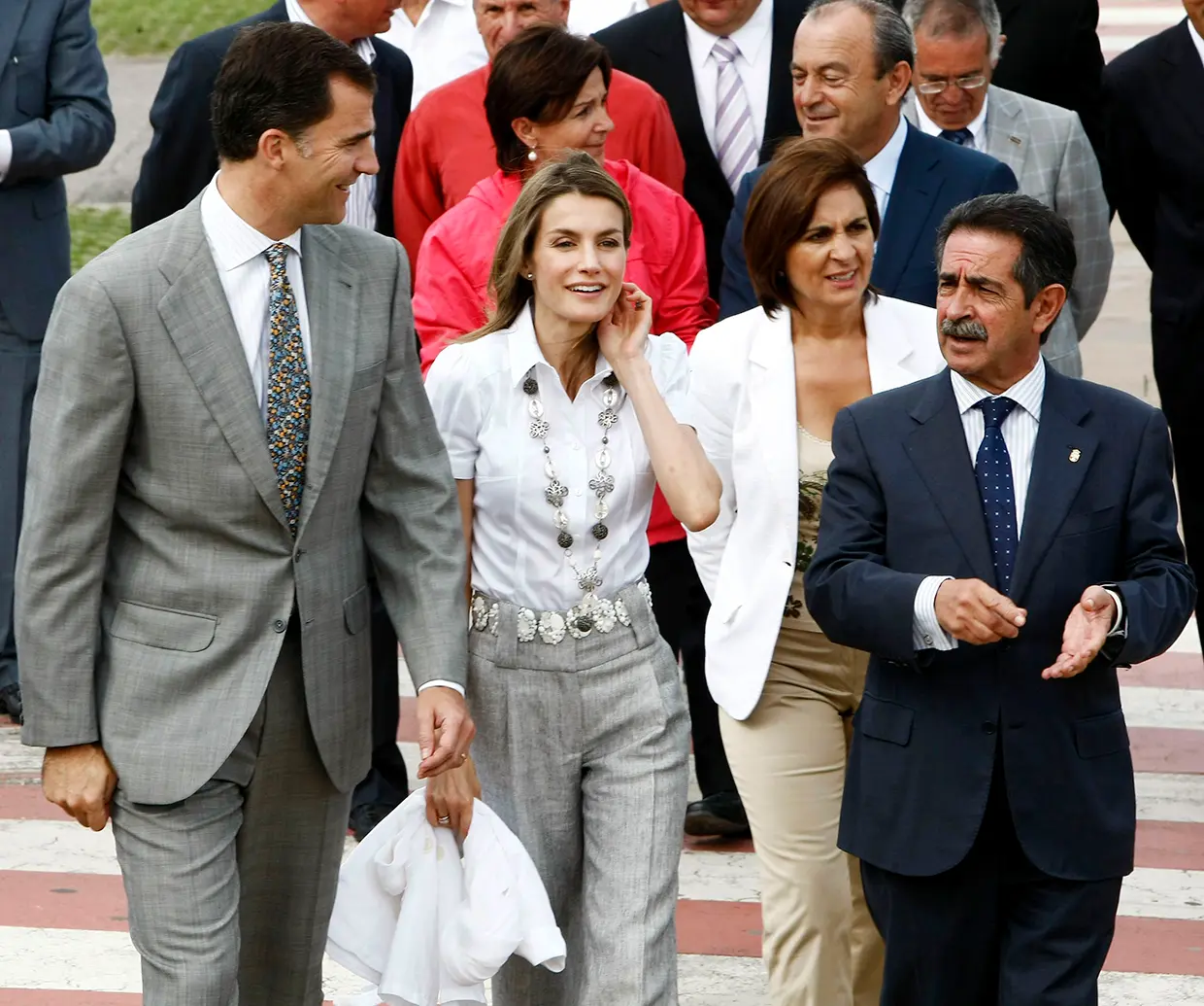 Miguel Ángel Revilla con el rey Felipe VI y la reina Letizia.