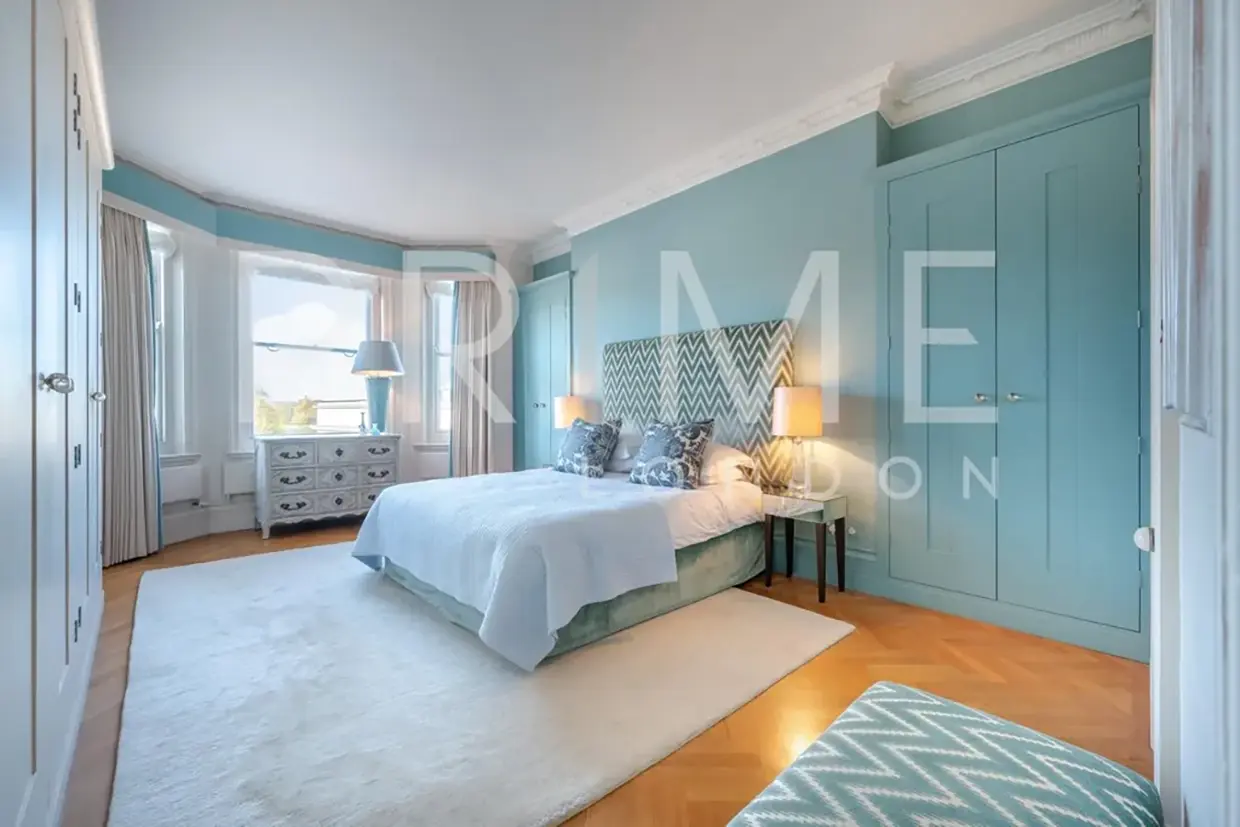 Dormitorio del piso de la Harley House de Londres que fue propiedad de Mick Jagger
