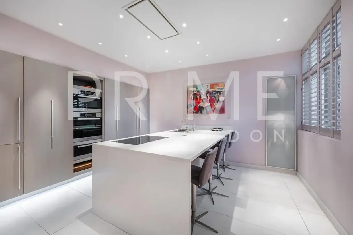 Cocina del piso de la Harley House de Londres que fue propiedad de Mick Jagger