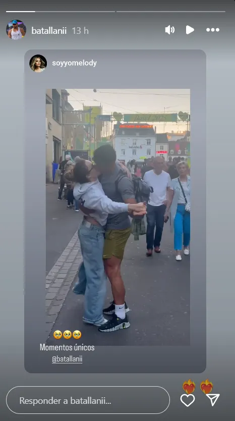Ignacio Batallán y Melody en una imagen en Basilea abrazados bailando