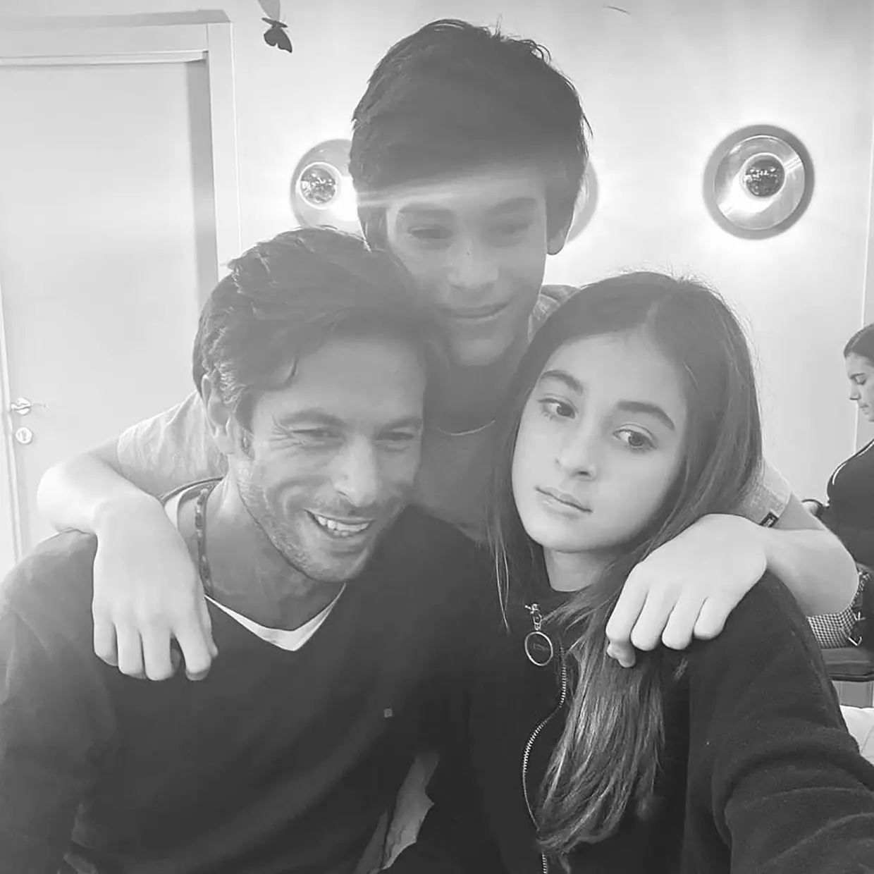 Canales Rivera con su hija Carmela