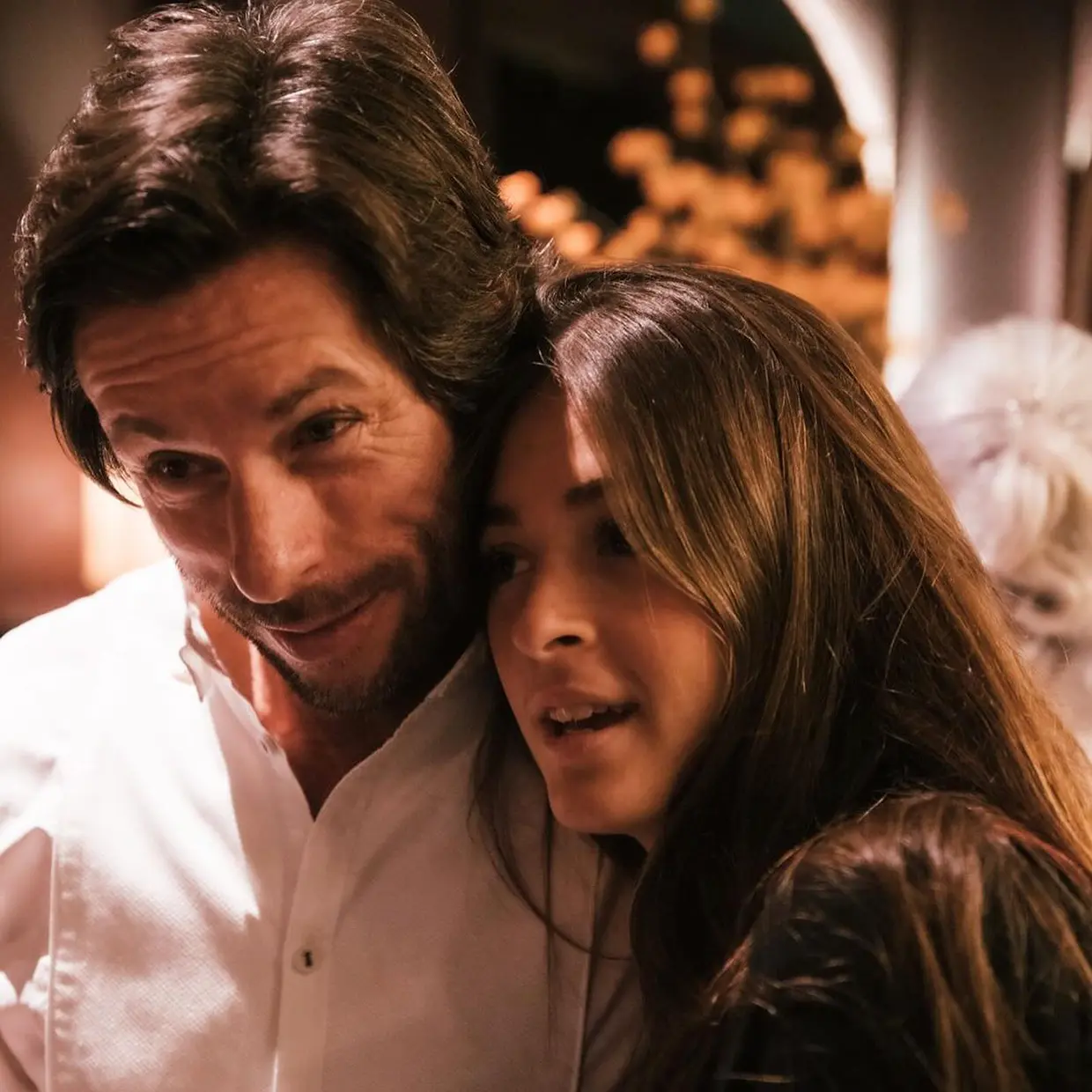 Canales Rivera con su hija Carmela