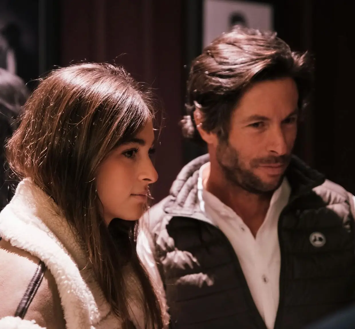 Canales Rivera con su hija Carmela