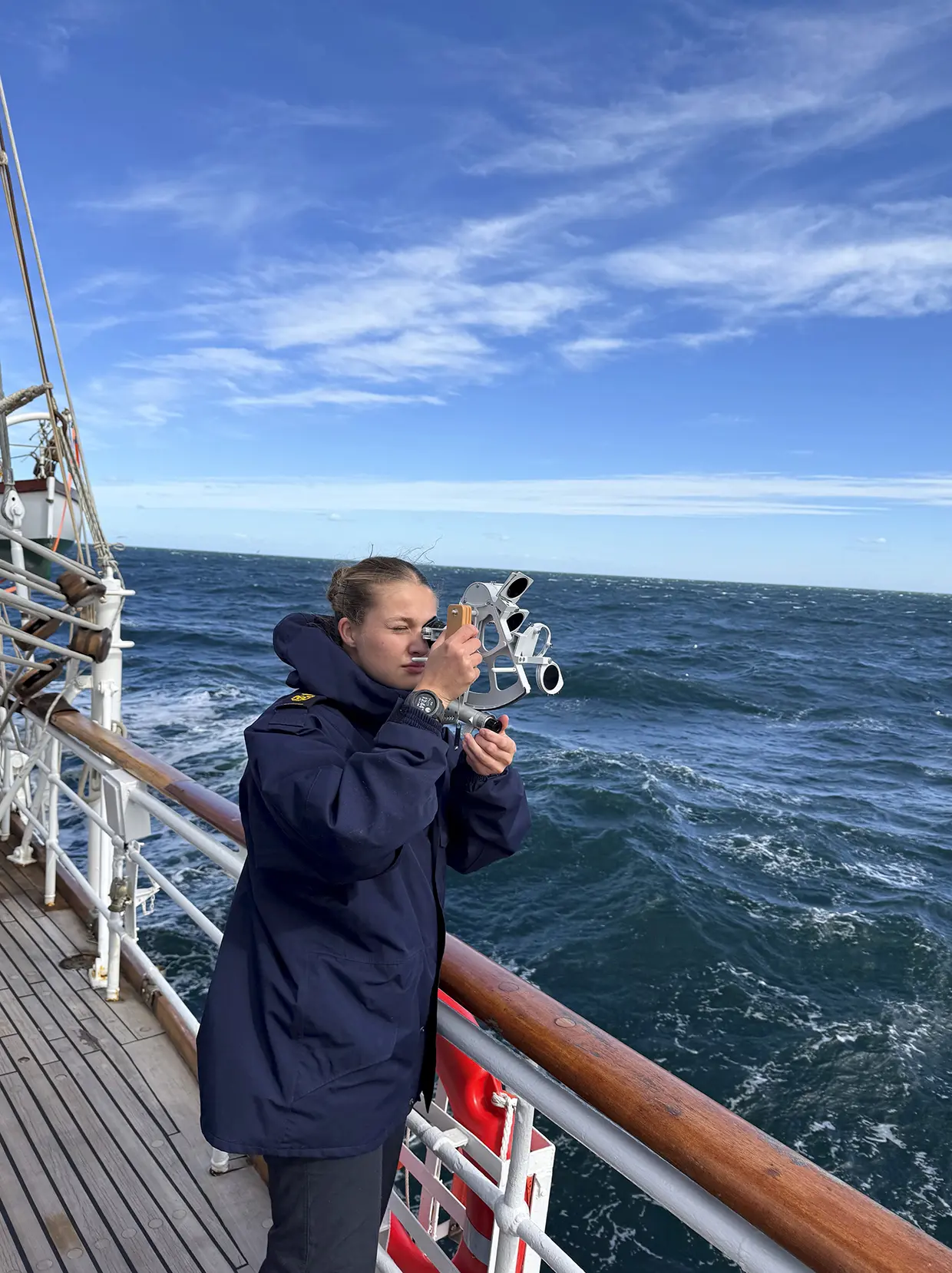 La princesa Leonor realizando sus prácticas en la armada a bordo del Juan Sebastian Elcano.