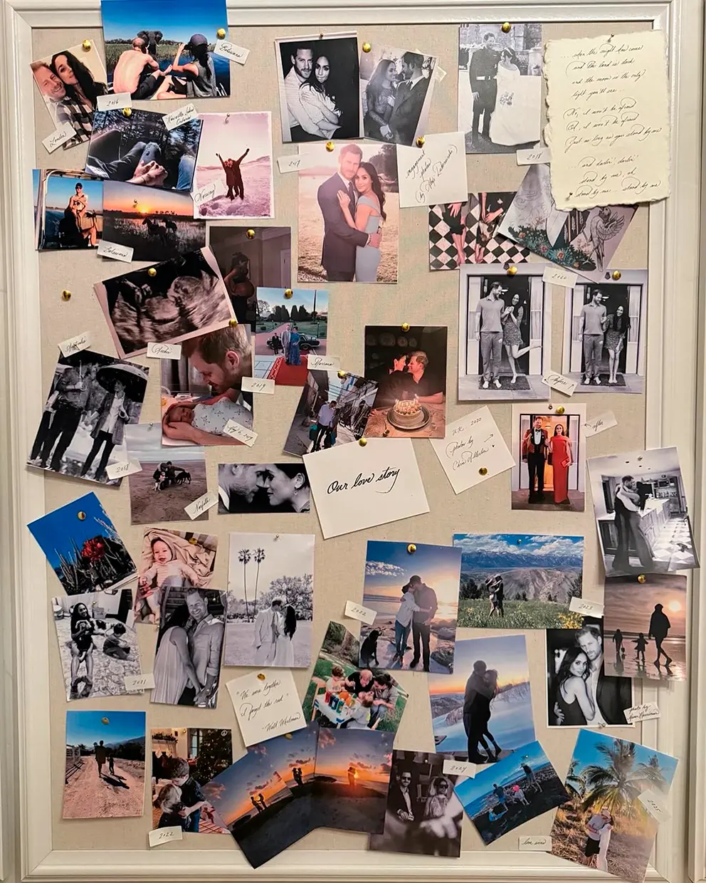 Collage de fotos de Meghan y Harry.