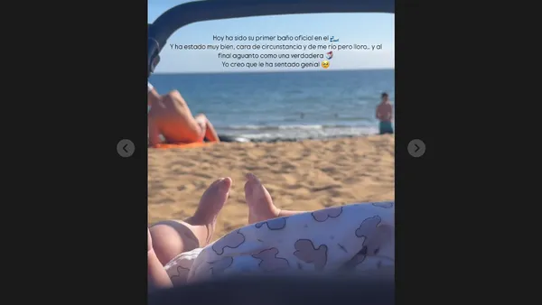 Anabel Pantoja cuenta como ha sido el primer baño en el mar de su hija Alma