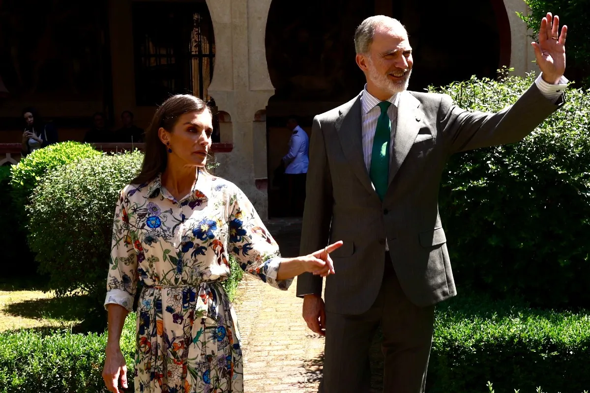 Felipe y Letizia, esta mañana en Guadalupe (Cáceres).