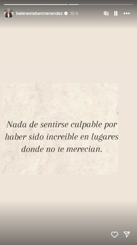Historia de Instagram de Belén Esteban.