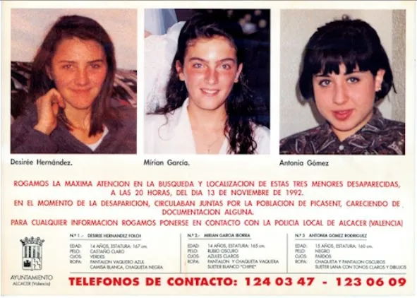 Las niñas de Alcàsser, asesinadas en noviembre de 1992.