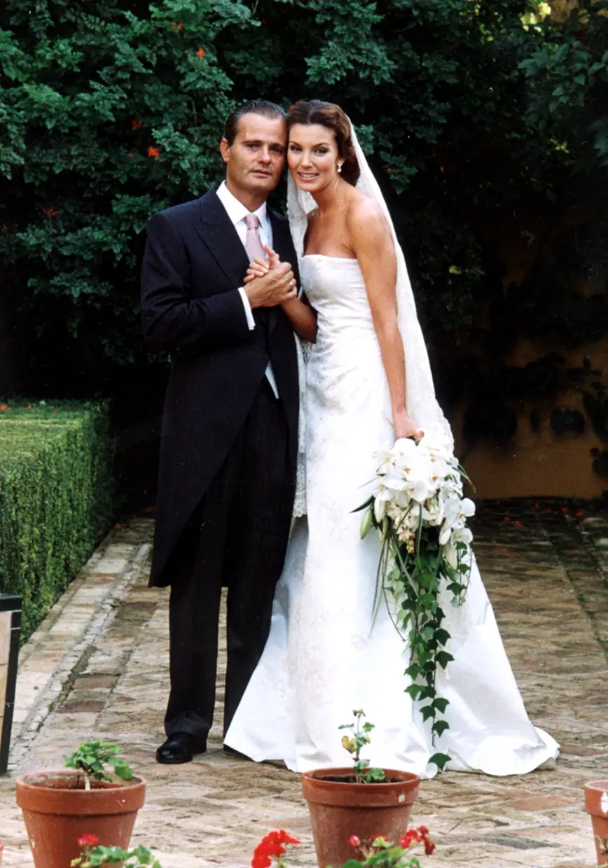 Mar Flores con Javier Merino el dia de su boda.