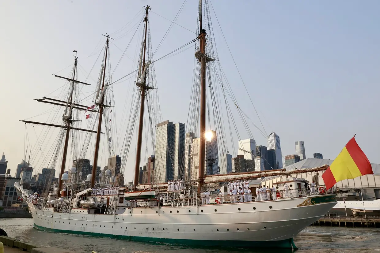 El buque Juan Sebastian de Elcano, hogar de Leonor los últimos cinco meses.