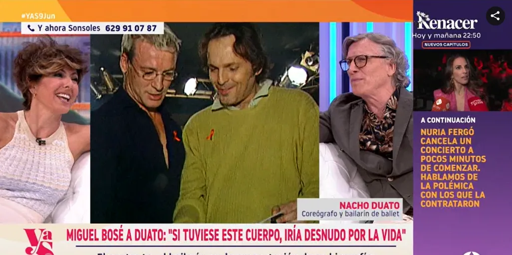 Nacho Duato en Y ahora Sonsoles' hablando de Miguel Bosé