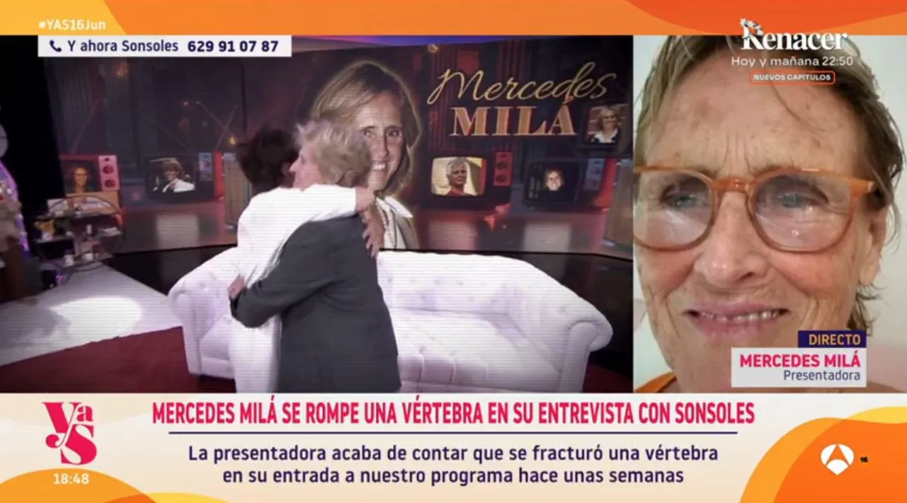 Mercedes Milá habla de su vértebra rota en 'Y ahora, Sonsoles'.
