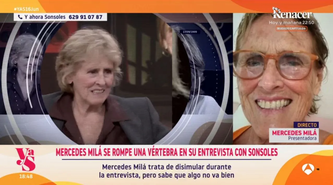 Mercedes Milá habla de su vértebra rota en 'Y ahora, Sonsoles'.