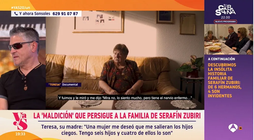 Y ahora Sonsoles con Serafín Zubiri repasando una entrevista de su madre, Teresa