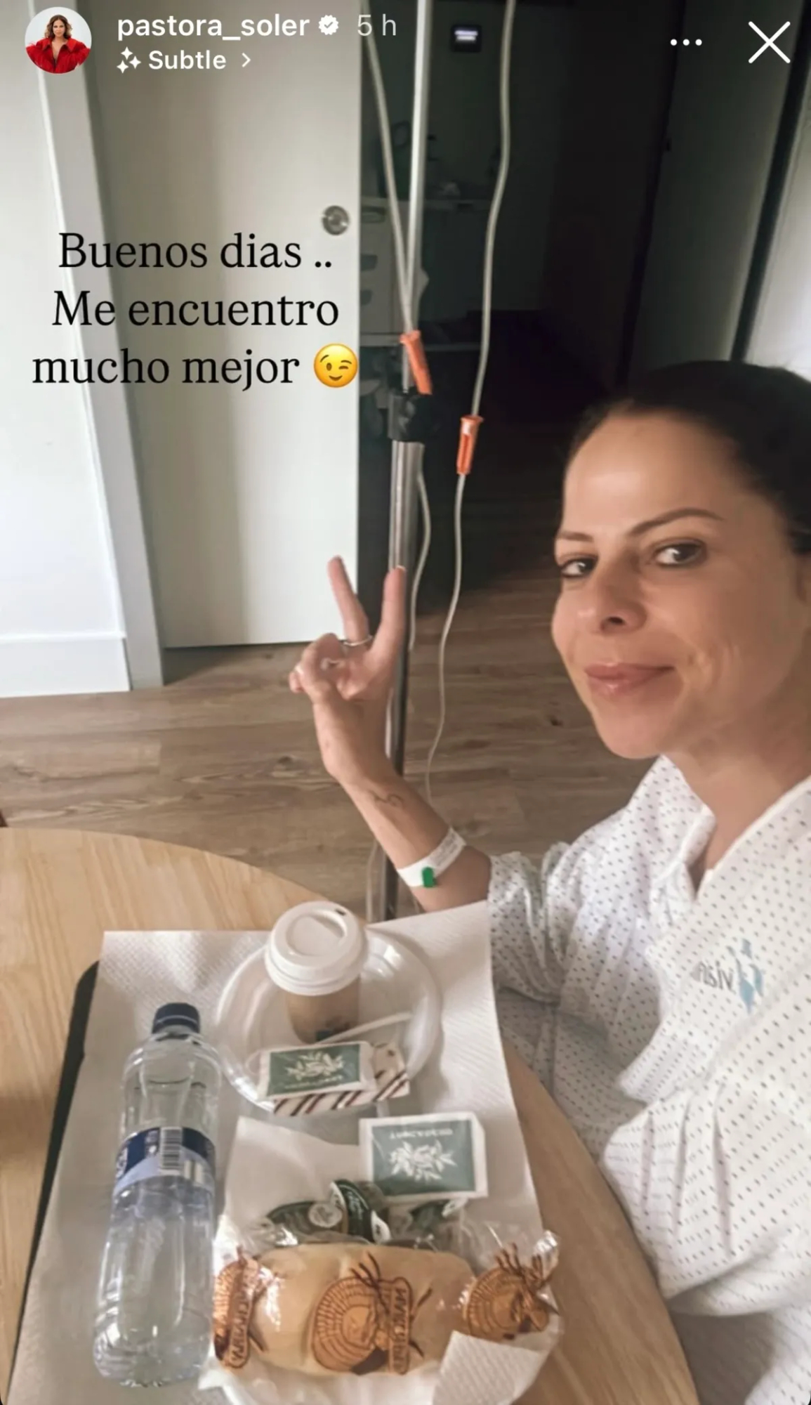 Pastora Soler, ingresada en el hospital