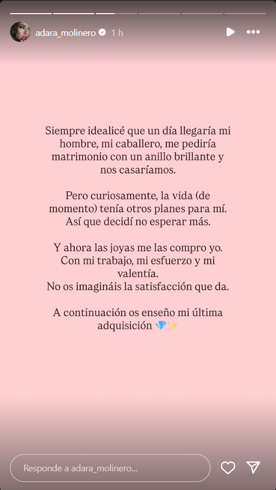 Adara Molinero se hace un carísimo autorregalo: una exclusiva joya de diamantes y oro rosa