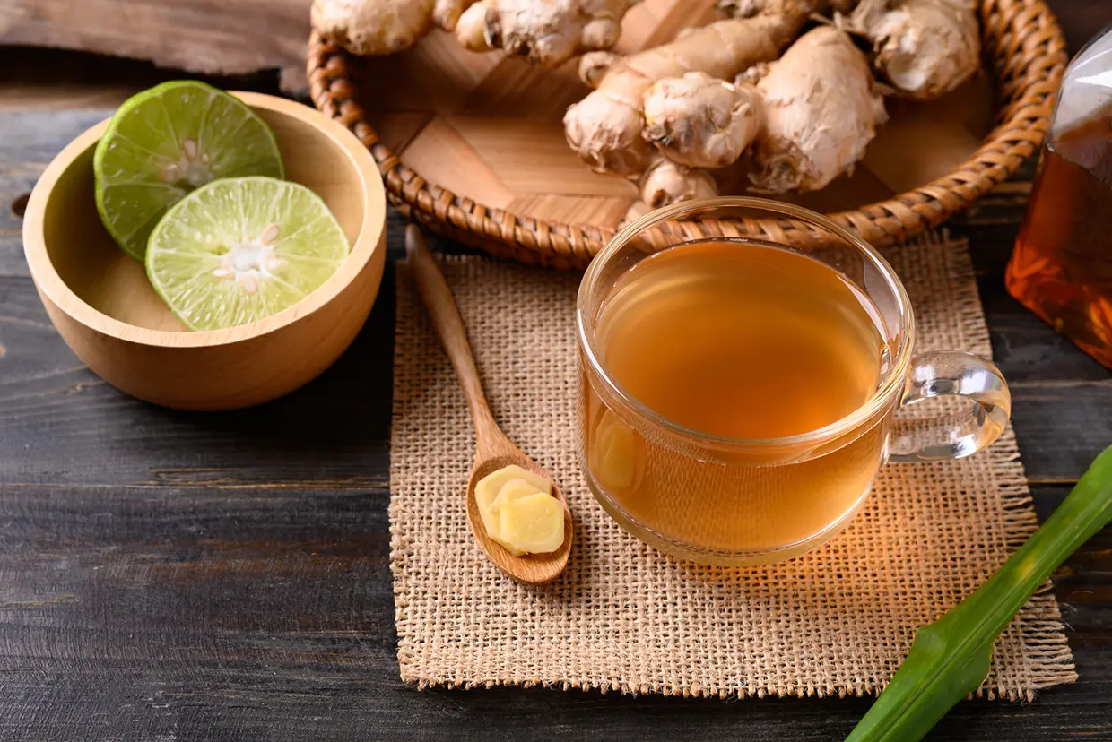 Infusión de jengibre y limón.