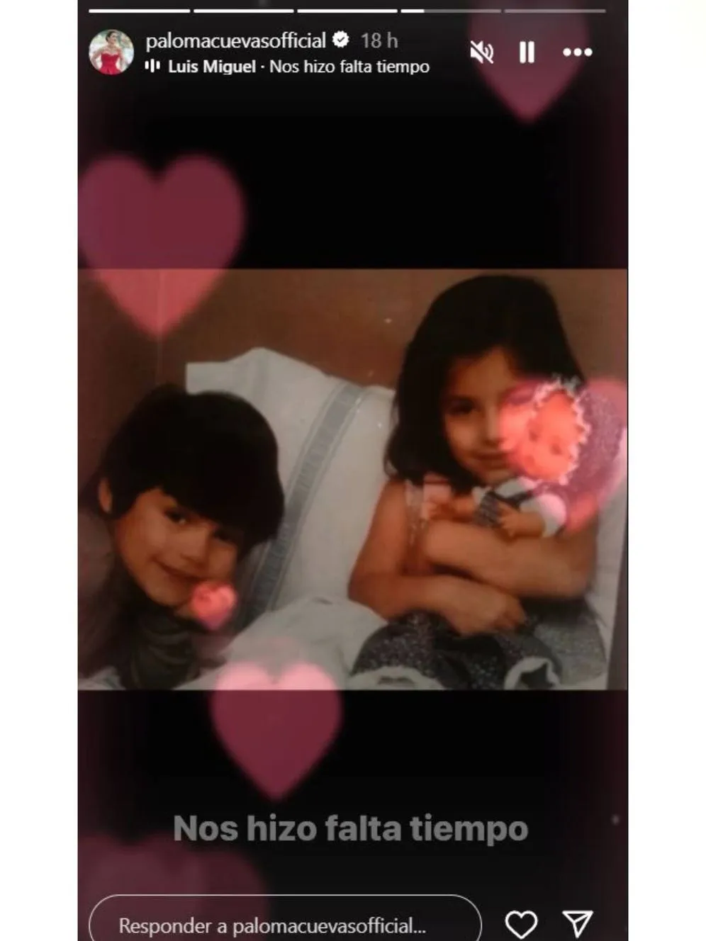 Story de Paloma Cuevas de pequeña con su hermano Victoriano