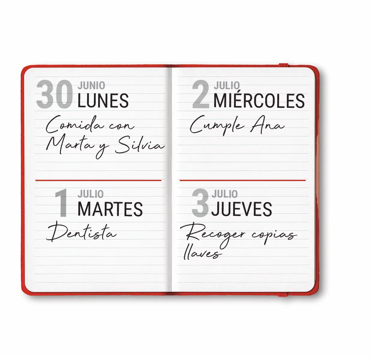 Agenda con anotaciones