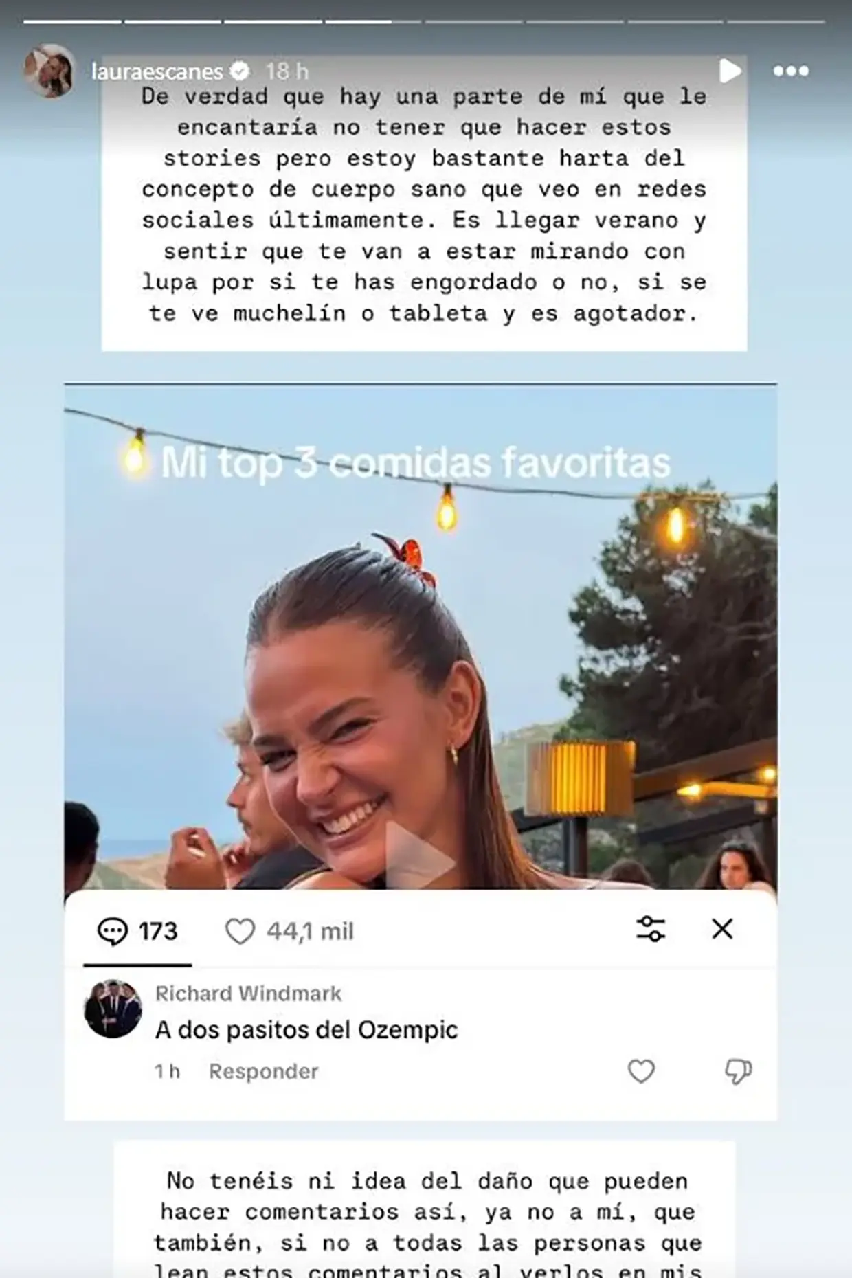 Laura Escanes lanza un mensaje a sus haters