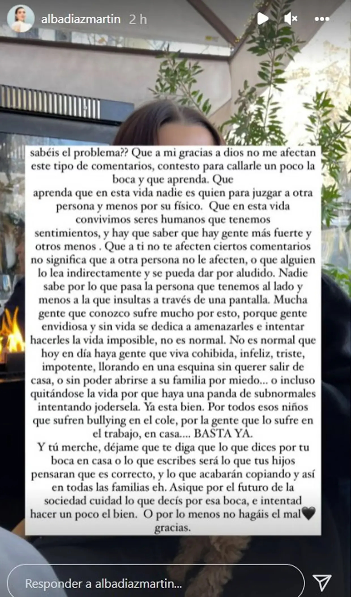 Alba Díaz lanza un mensaje en redes a todos sus haters