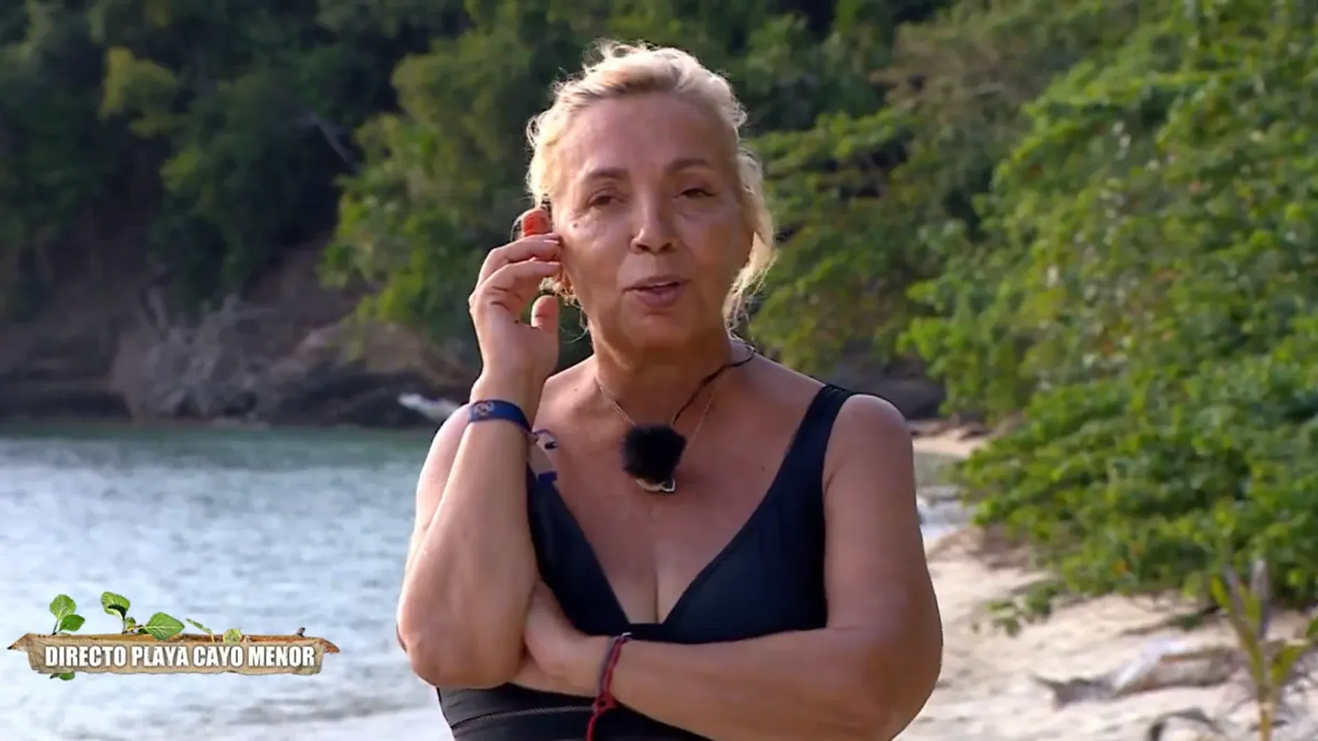 Carmen Borrego en bañador en 'Supervivientes'.